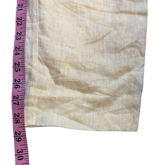 Revolve LPA Medium Kameron Pant Butter Yellow Linen Blend Pleated Front Pockets - Picture 10 of 10
